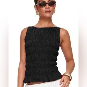 Elegant Black Sleeveless Blouse